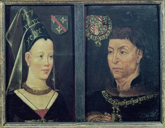 Doppelporträt von Karl dem Kühnen, Herzog von Burgund, und seiner Frau Isabelle de Bourbon